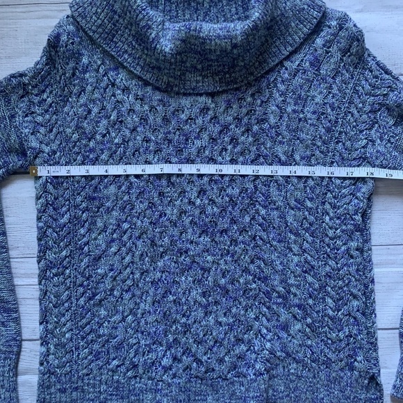 American Eagle Outfitters Heather Blue Knit Cowl Neck Sweater in M - Picture 7 of 9